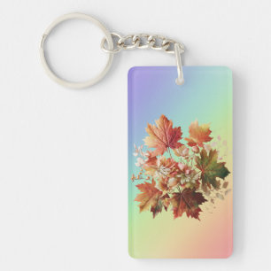 Porte-clefs Feuilles et fleurs d'automne en bouquet d'automne