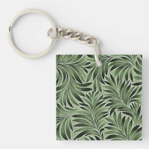 Porte-clefs Feuilles Majestueuses Aux Teintes De Vert Forêt