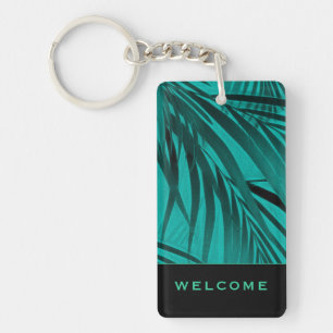 Porte-clefs Feuilles Turquoise Palm   Bienvenue   Location vac