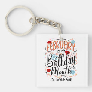 Porte-clefs Février Mois d'anniversaire. Célébration du mois e
