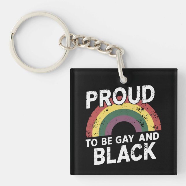 Porte-clefs Fier D'Être Gay Et Black Pride Mois 2025 (Devant)