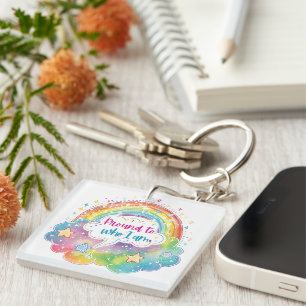 Porte-clefs Fier d'être qui je suis Arc-en-ciel d'art Amour de
