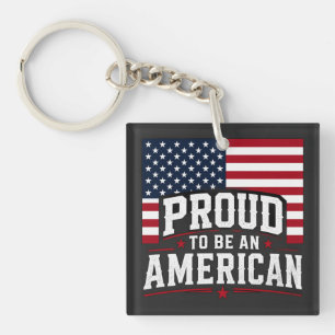 Porte-clefs Fier d'être un drapeau américain patriotique de ba
