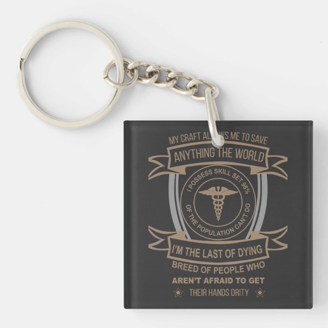 Porte-clefs Fier Médecin Professionnel - Hommage à 98% de Comp (Devant)