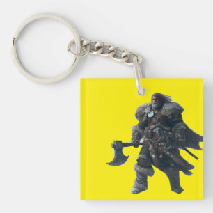 Porte-clefs Fierce Barbarian Warrior avec l'Ancien Ax