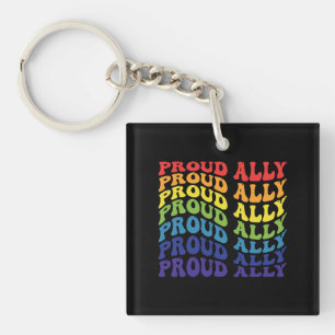Porte-clefs Fière Ally   LGBTQ   GAY PRIDE   Arc en ciel
