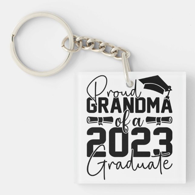 Porte-clefs Fière Grand-Mère Du Diplômé 2023 (Devant)