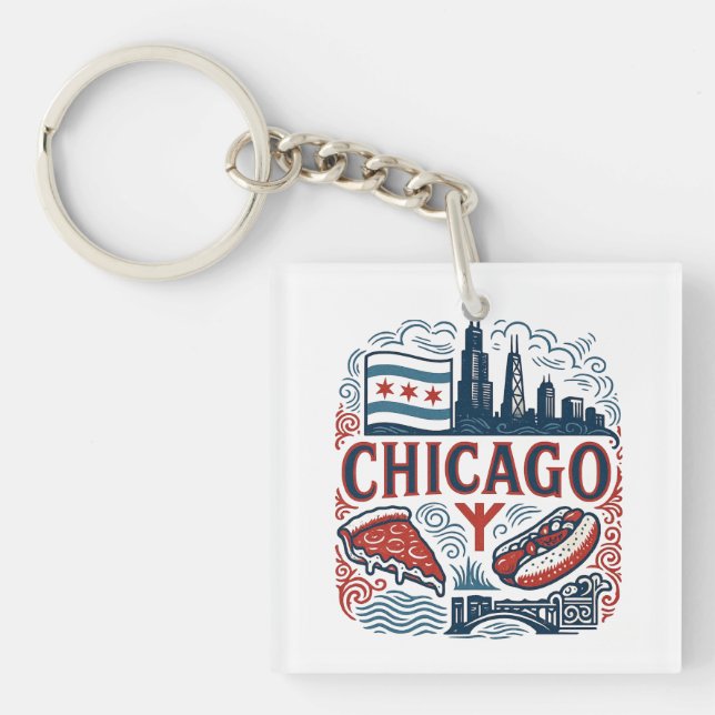 Porte-clefs fierté de Chicago (Devant)