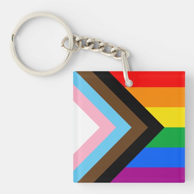 Porte-clefs Fierté de progrès LGBTQ+ (Devant)