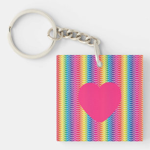 Porte-clefs Fierté de Sirène Arc-en-Ciel Cœur