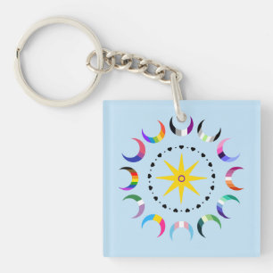 Porte-clefs Fierté des croissants de lune de Queer Crescent