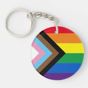Porte-clefs Fierté diversité Inclusive arc-en-ciel drapeau g