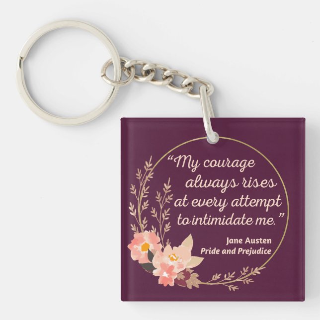 Porte-clefs Fierté et préjugés Citation I - Style mignon (Devant)