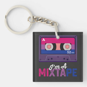 Porte-clefs Fierté LGBT Je suis une cassette mixte Bi