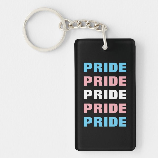 Porte-clefs Fierté transgenre LGBTQ - Texte répété personnalis (Devant)