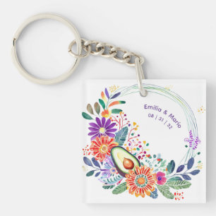 Porte-clefs FIESTA Folkart Fleurs Avocat sur mesure