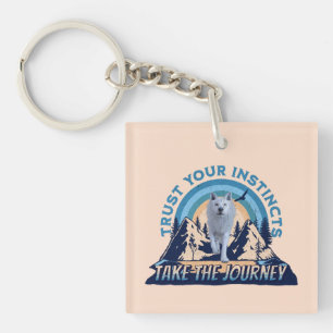 Porte-clefs Fiez-vous à vos instincts Aventure de loup arctiqu