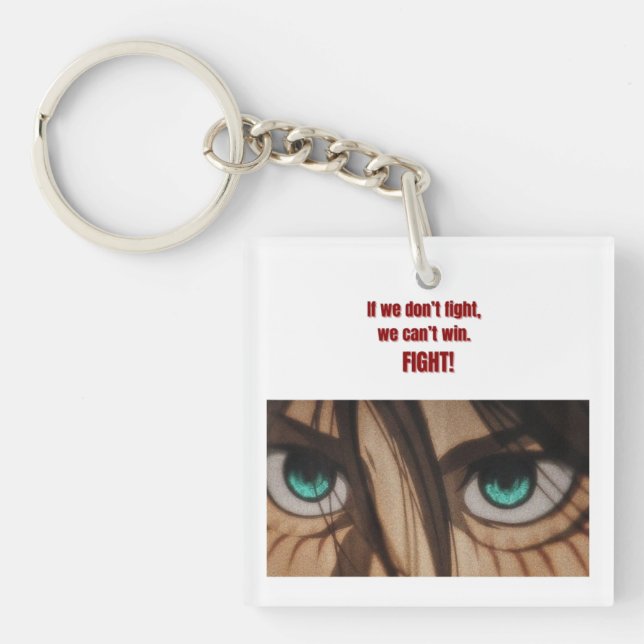 Porte-clefs Fight for Freedom | Eren-Inspired Quote Design (Devant)