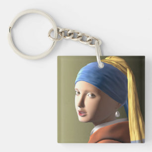 Porte-clefs Fille avec une perle
