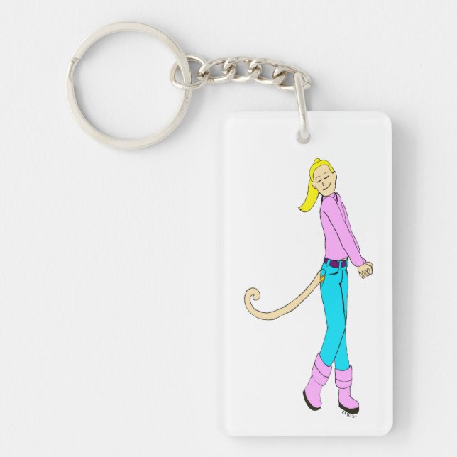 Porte-clefs fille avec une queue (Devant)