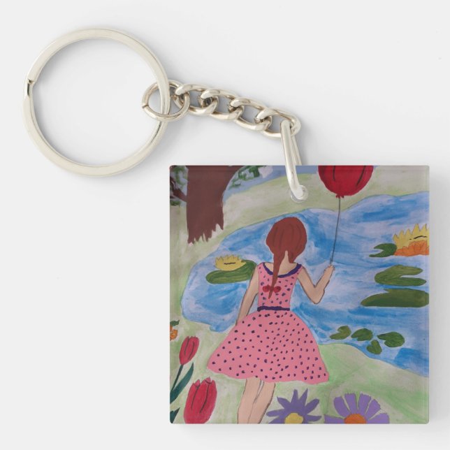 Porte-clefs Fille Ballon Rouge (Devant)
