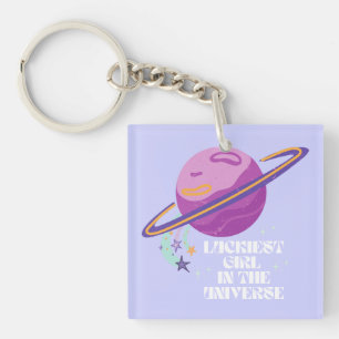Porte-clefs Fille chanceuse, Fille chanceuse, Lucky, Affirmati