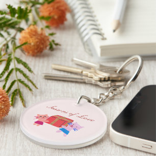 Porte-clefs Fille Chats avec cadeau Baby Rose garde photo