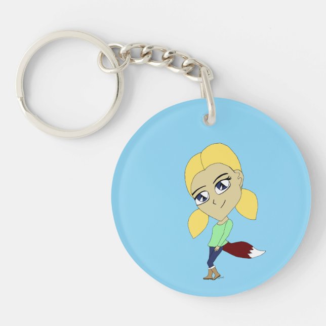 Porte-clefs fille chibi foxy (Devant)