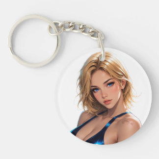 Porte-clefs Fille d'anime de fitness - Esthétique de la séance