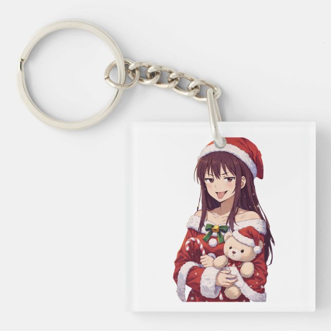 Porte-clefs Fille de Noël impertinente (Devant)