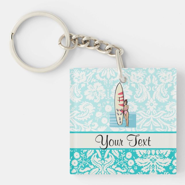 Porte-clefs Fille de surfer (Devant)