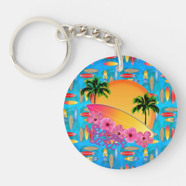 Porte-clefs Fille de surfer (Devant)