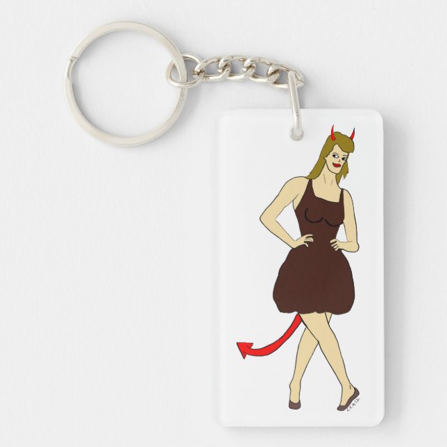 Porte-clefs fille diable (Devant)