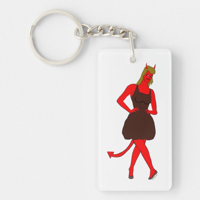 Porte-clefs fille diable (Devant)