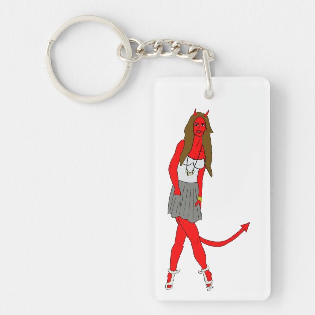 Porte-clefs fille diabolique  (Devant)
