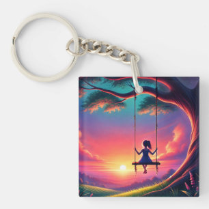 Porte-clefs Fille en mouvement