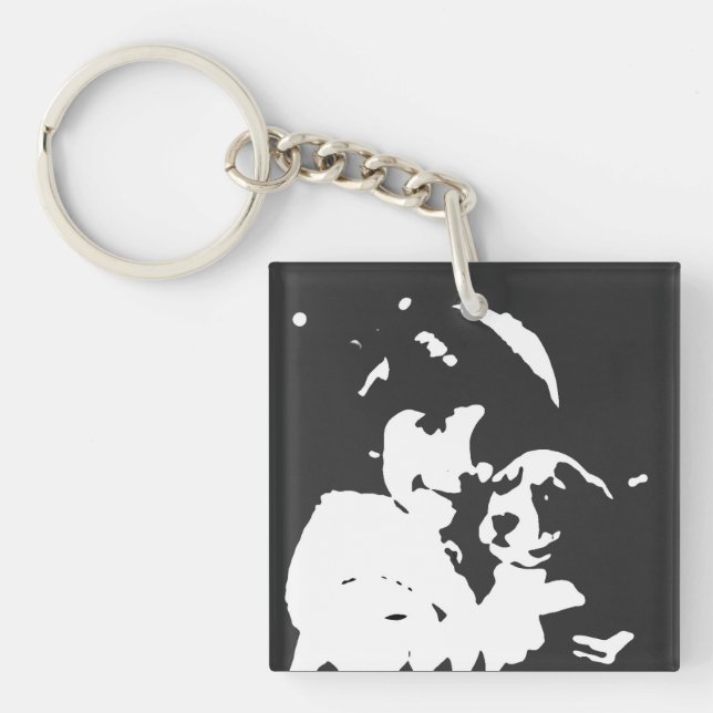Porte-clefs Fille, enfant, animal (Devant)