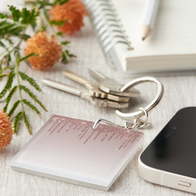 Porte-clefs Fille fondue Étincelles rose (Devant Droit)