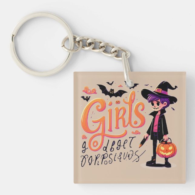 Porte-clefs fille hallowen (Devant)