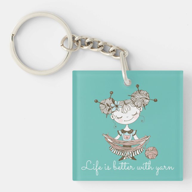 Porte-clefs Fille Louveuse de Fils Whimsical (Devant)