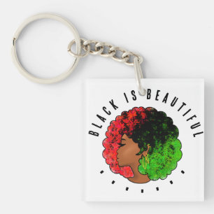 Porte-clefs Fille noire panafricaine femme rouge vert fierté a