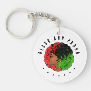Porte-clefs Fille noire panafricaine femme rouge vert fierté a