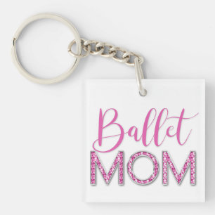 Porte-clefs Fille Rose Ballet Maman Éperche Diamond Photo