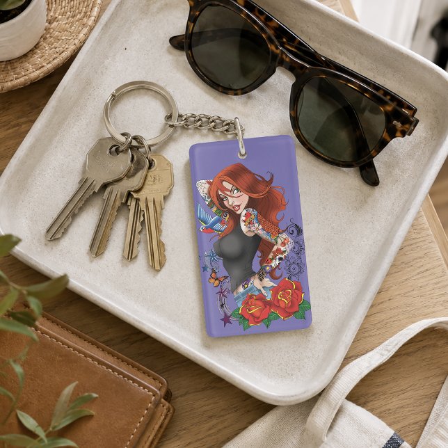 Porte-clefs Fille tatouée (Créateur téléchargé)
