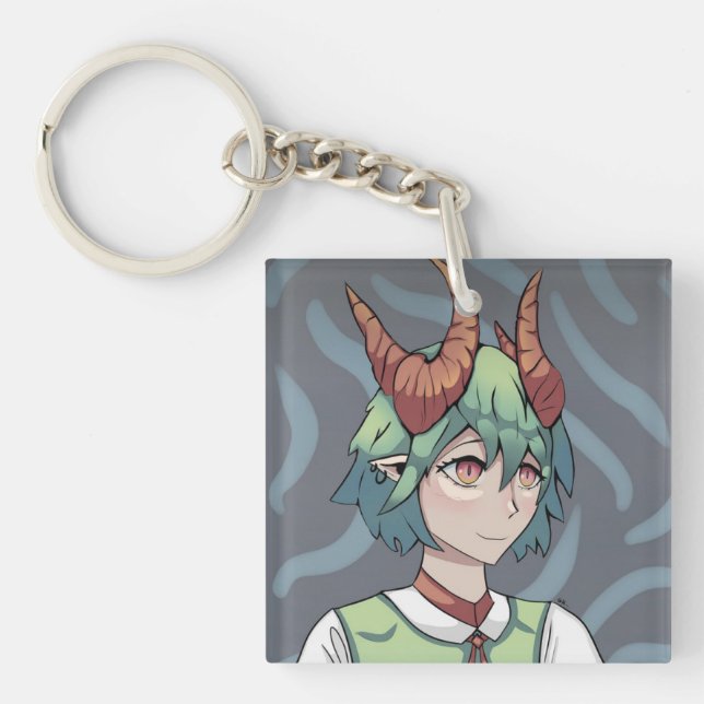 Porte-clefs Fille Verte (Devant)