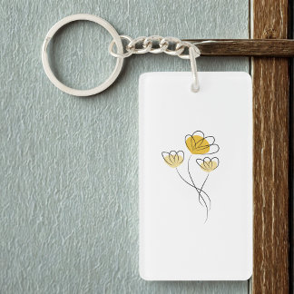 Porte-clefs Filles conçues avec des fleurs minimalistes simple