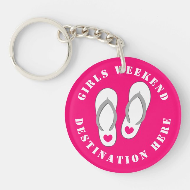 Porte-clefs Filles week-end voyage plage sandales destination  (Devant)