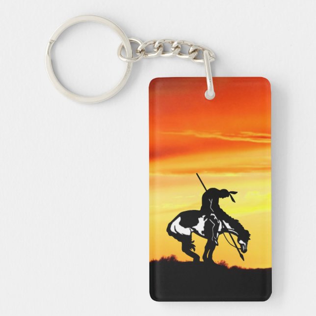 Porte-clefs Fin du sentier avec coucher de soleil (Devant)