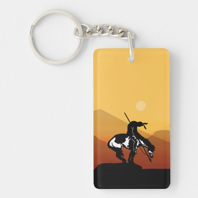 Porte-clefs Fin du sentier avec coucher de soleil (Devant)