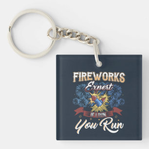 Porte-clefs Fireworks Expert Run Si J'Exécute Holiday Papa Par